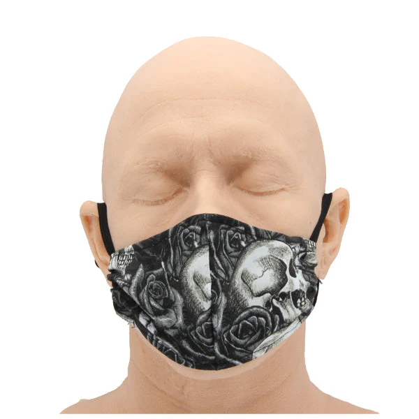 Skull And Flower Cloth Mask